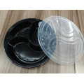 3-Compartment Round Plastic Microwave/Take Away/Fast Food Container